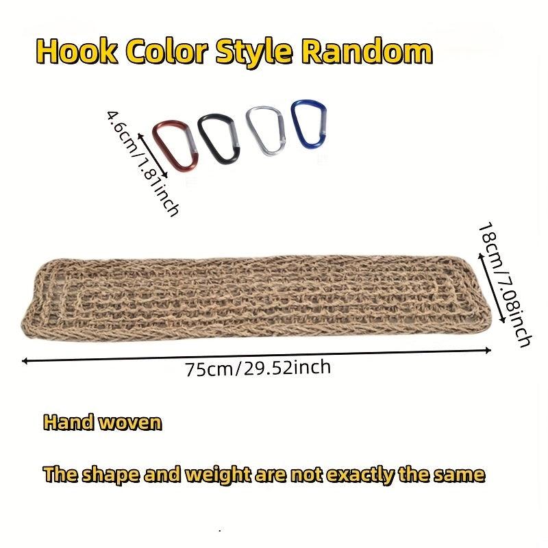 Bird Hanging Grass Mat with 4 Hooks Natural Grass Woven Net Hammock