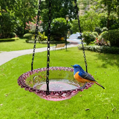 Bird Flower Shaped Bird Feeder Garden Outdoor Hanging Bird Bath Water Feeder