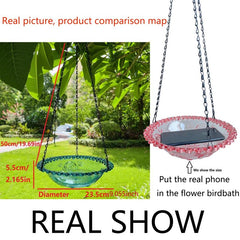 Bird Flower Shaped Bird Feeder Garden Outdoor Hanging Bird Bath Water Feeder