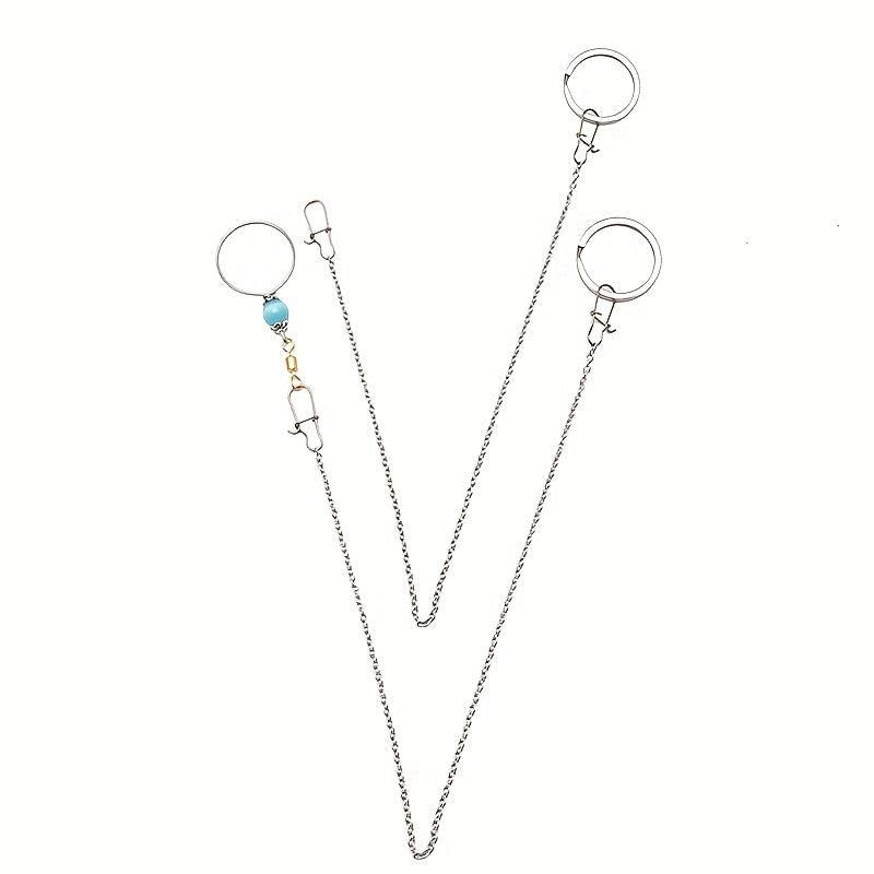 3pcs Bird Chains w/ Pendant Cockatiel Budgerigar Bird Chain For Walking/Flying