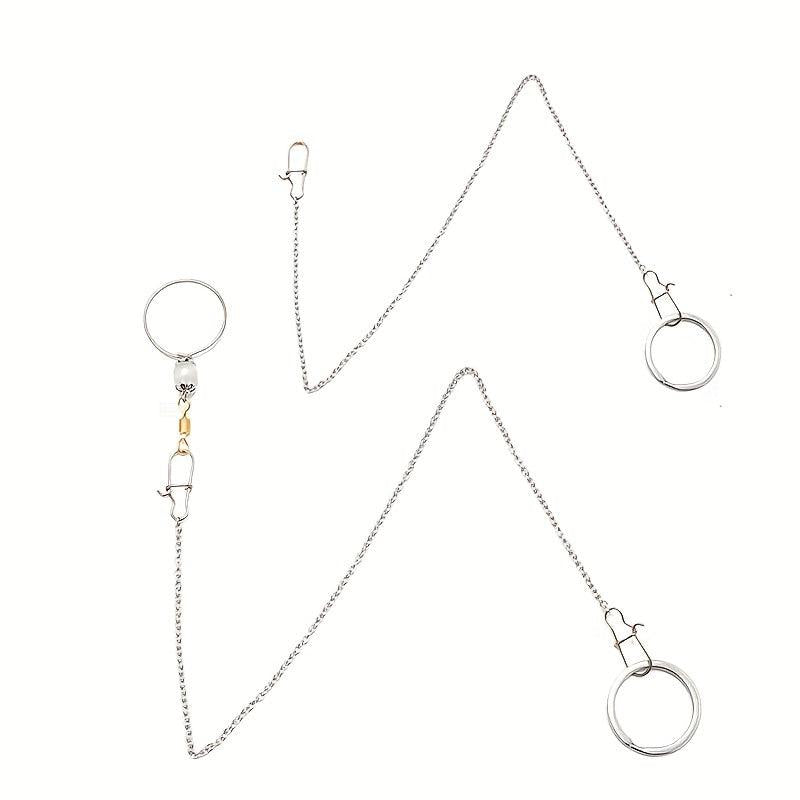 3pcs Bird Chains w/ Pendant Cockatiel Budgerigar Bird Chain For Walking/Flying