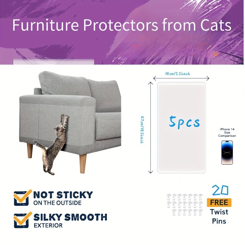 5pcs Cat Sofa Protector Double Sided Couch Scratch Resistant Adhesive Tape