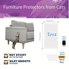 5pcs Cat Sofa Protector Double Sided Couch Scratch Resistant Adhesive Tape