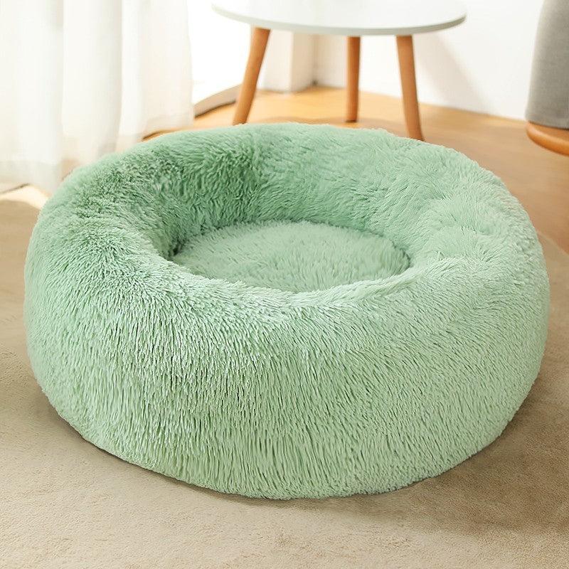 Plush Pet Bed Donut Dog Bed Round Cat Cushion Bed Warm Pet Bed