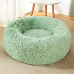 Plush Pet Bed Donut Dog Bed Round Cat Cushion Bed Warm Pet Bed