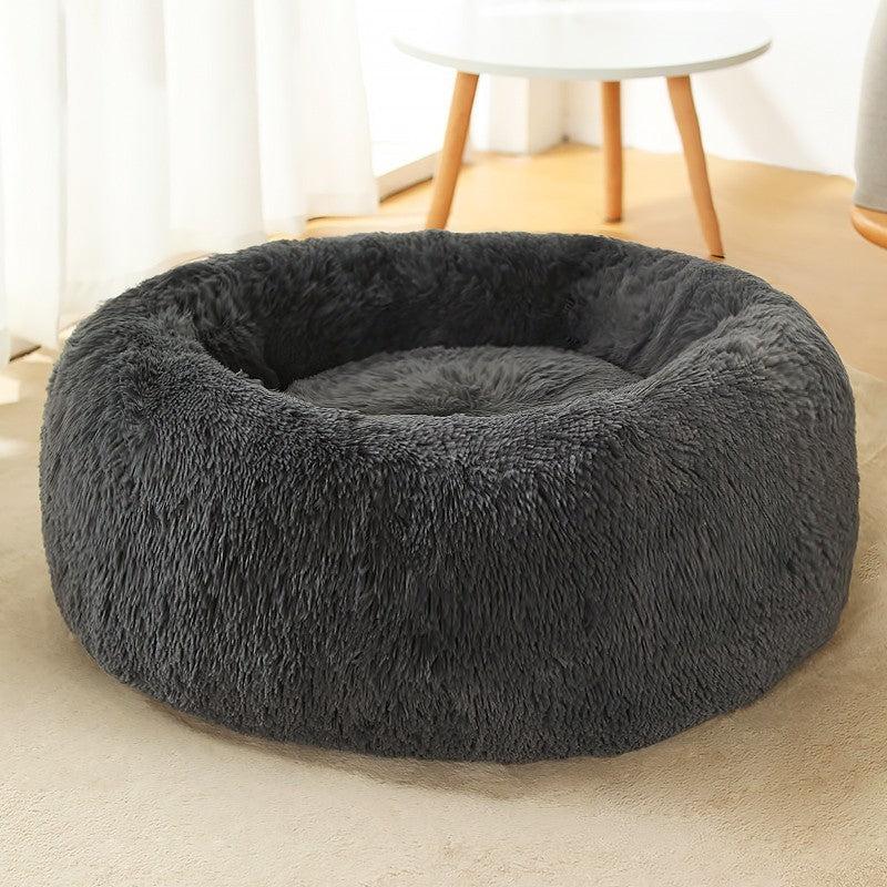 Plush Pet Bed Donut Dog Bed Round Cat Cushion Bed Warm Pet Bed