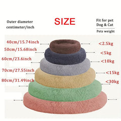 Plush Pet Bed Donut Dog Bed Round Cat Cushion Bed Warm Pet Bed