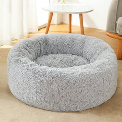 Plush Pet Bed Donut Dog Bed Round Cat Cushion Bed Warm Pet Bed