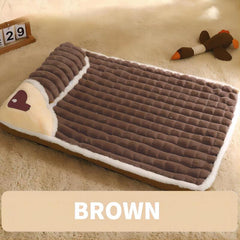 Plush Pet Beds for Dogs with Neck Pillow & Non-Slip Base