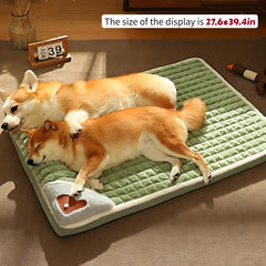 Plush Pet Beds for Dogs with Neck Pillow & Non-Slip Base