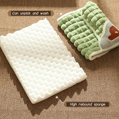 Plush Pet Beds for Dogs with Neck Pillow & Non-Slip Base