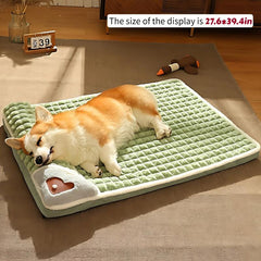 Plush Pet Beds for Dogs with Neck Pillow & Non-Slip Base