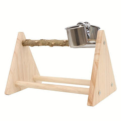 Portable Parrot Playstand Activity Center with Feeding Cups & Clip