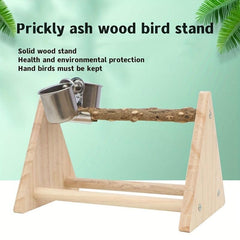 Portable Parrot Playstand Activity Center with Feeding Cups & Clip