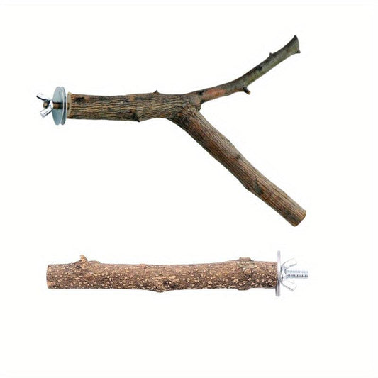 Bird Perch Stands Natural Wood Parrot Perch Bird Cage Accessories Bird Toy