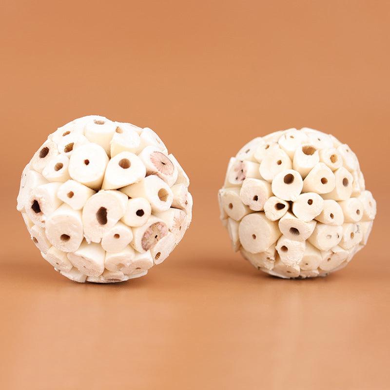 Natural Straw Ball Parrot Shredding Toy for Bird Teeth Grinding
