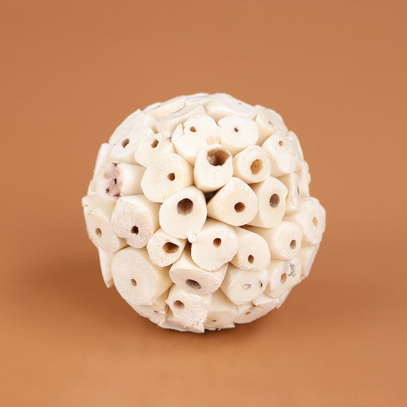 Natural Straw Ball Parrot Shredding Toy for Bird Teeth Grinding