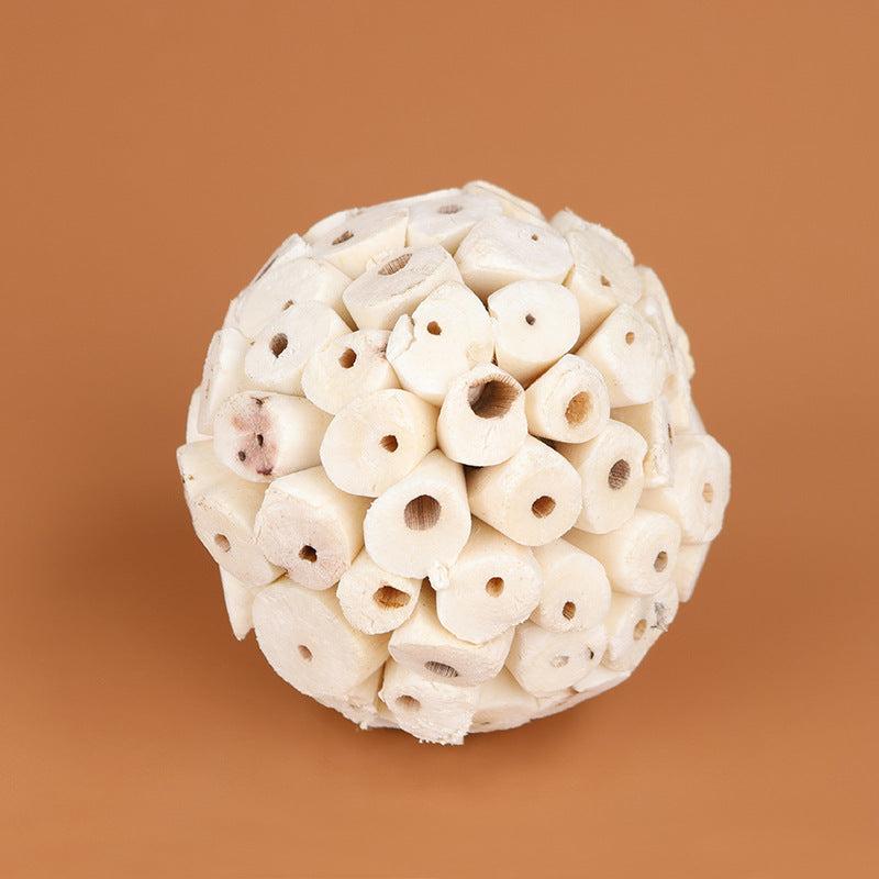 Natural Straw Ball Parrot Shredding Toy for Bird Teeth Grinding