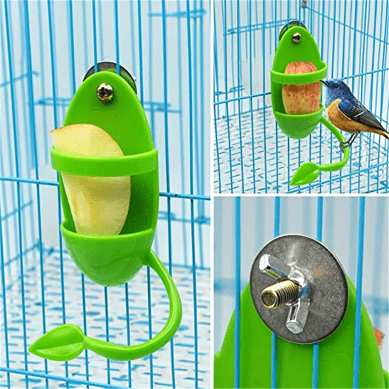 Bird Feeding Cup & Perch Stand, Bird Toys Holder Rack, Cage Accessories