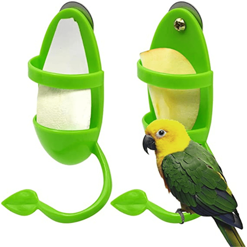 Bird Feeding Cup & Perch Stand, Bird Toys Holder Rack, Cage Accessories