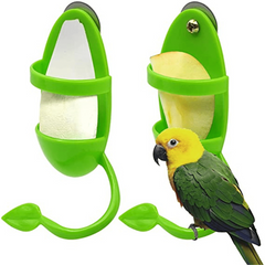 Bird Feeding Cup & Perch Stand, Bird Toys Holder Rack, Cage Accessories