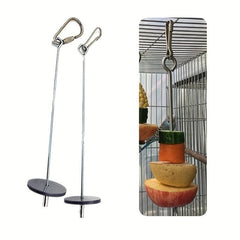 Stainless Steel Bird Food Holder and Treat Skewer for Parrots