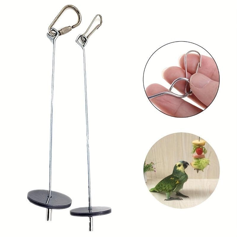 Stainless Steel Bird Food Holder and Treat Skewer for Parrots