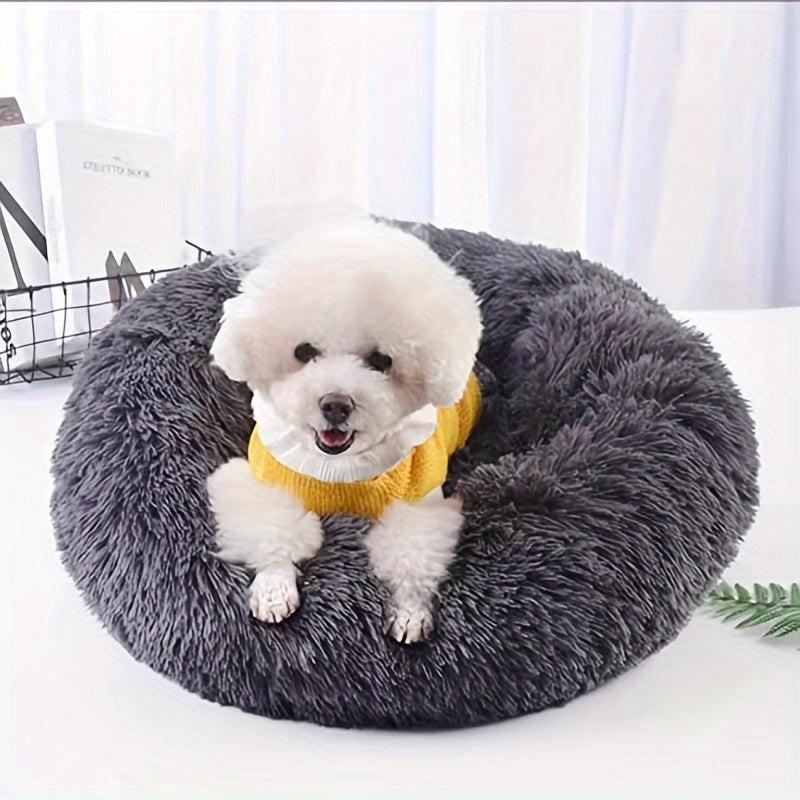 Winter Warm Cat Cushion Plush Round Pet Bed