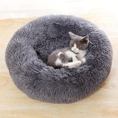 Winter Warm Cat Cushion Plush Round Pet Bed