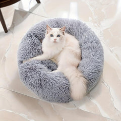 Winter Warm Cat Cushion Plush Round Pet Bed