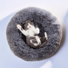 Winter Warm Cat Cushion Plush Round Pet Bed