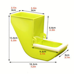 Green Hanging Bird Feeder with Rotating Lid for Bird Cage