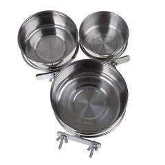 Stainless Steel Bird Feeder Parrot Food Bowl Feeding Box for Small Animal
