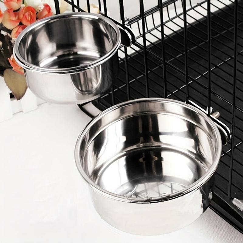 Stainless Steel Bird Feeder Parrot Food Bowl Feeding Box for Small Animal