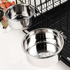 Stainless Steel Bird Feeder Parrot Food Bowl Feeding Box for Small Animal