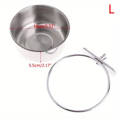 Stainless Steel Bird Feeder Parrot Food Bowl Feeding Box for Small Animal