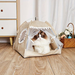 Foldable Pet Tent Bed Lightweight & Comfortable Indoor Kitten Bed
