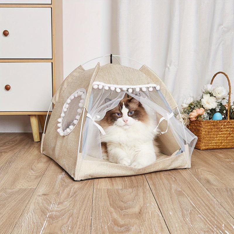 Foldable Pet Tent Bed Lightweight & Comfortable Indoor Kitten Bed