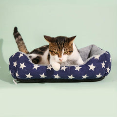 Random Star Print Fuzzy Pet Bed for Dog and Cat