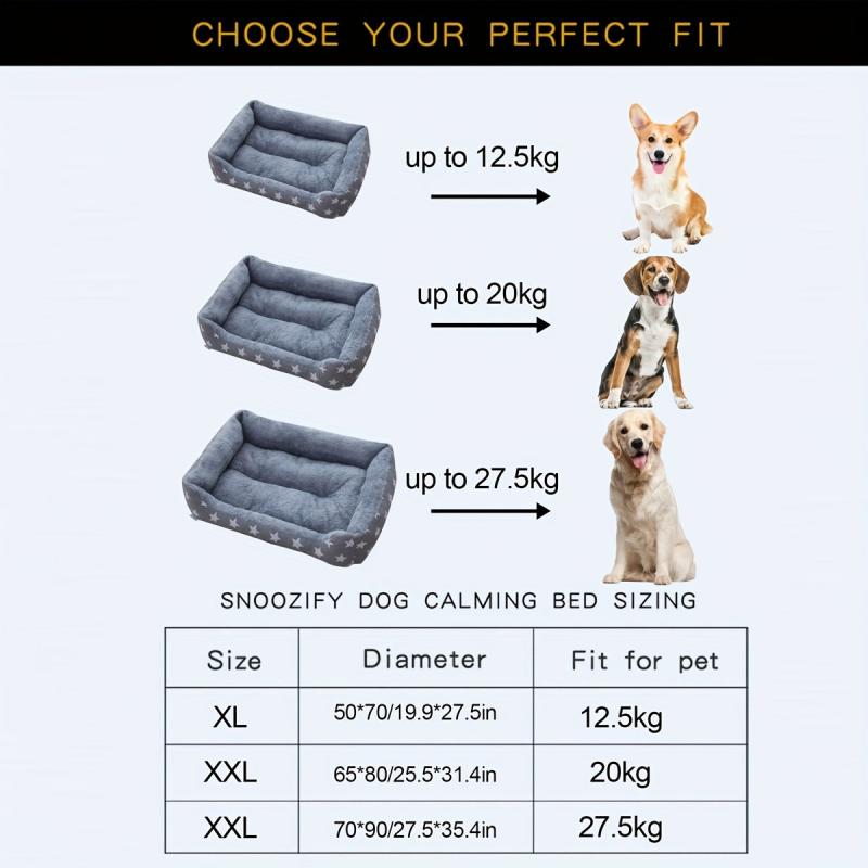 Random Star Print Fuzzy Pet Bed for Dog and Cat