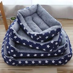 Random Star Print Fuzzy Pet Bed for Dog and Cat