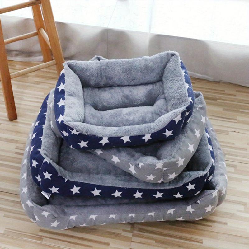Random Star Print Fuzzy Pet Bed for Dog and Cat