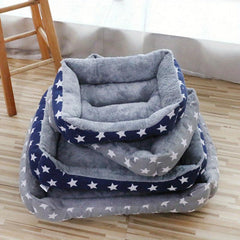Random Star Print Fuzzy Pet Bed for Dog and Cat