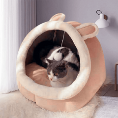 Cozy Winter Cat House Removable Washable Nest w/ Semi Closed Mat