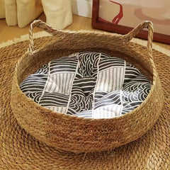 Rattan Cat Nest Cat Sleeping Mat Winter Cat Scratching Board Pet House