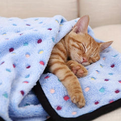 Cozy Dot Pattern Pet Plush Blanket Soft Fleece Bed Mattress