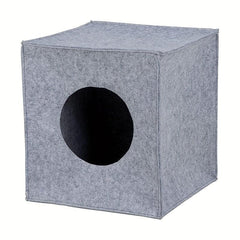 Foldable Felt Cat Cave with Cushion, Washable Cat Bed