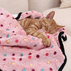 Soft Fleece Pet Blanket Machine Washable Cozy Cover