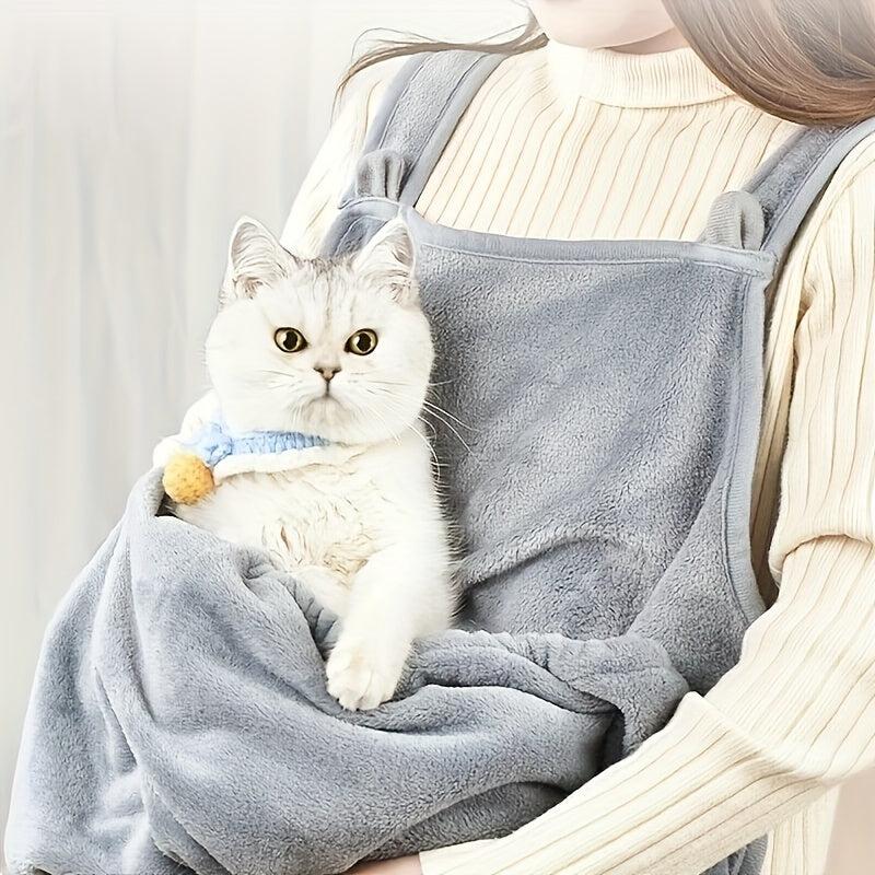 Soft Cat Clothes Cat Aprons Breathable Cat Carrier Bag With Pocket