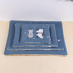 Two Cats Printed Pet Mat All Season Cat Sleeping Blanket